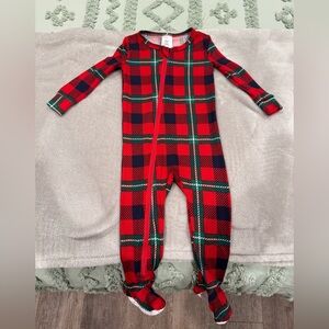 Christmas Plaid Red and Green Kids One Piece